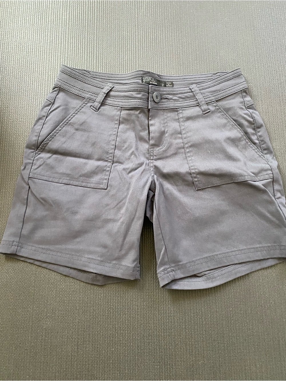 Prana Light Gray Utility Bermuda Shorts